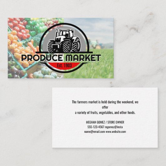 トラクタロゴ | 農地 | 生産する 名刺 (正面/裏面)