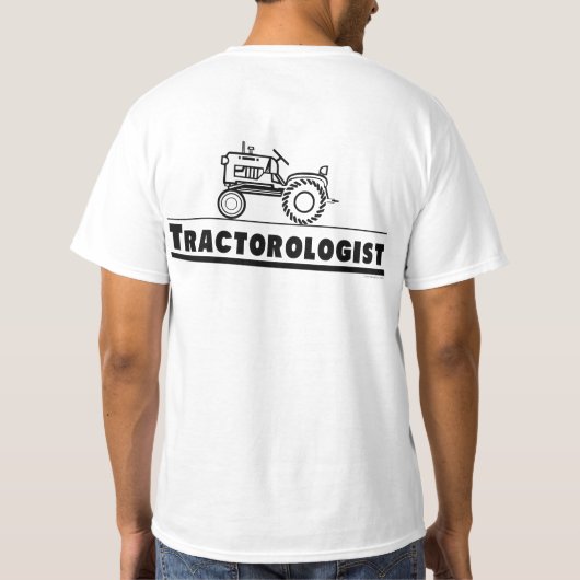 トラクターおもしろいレーシングのトラクター学者 Tシャツ (裏面)