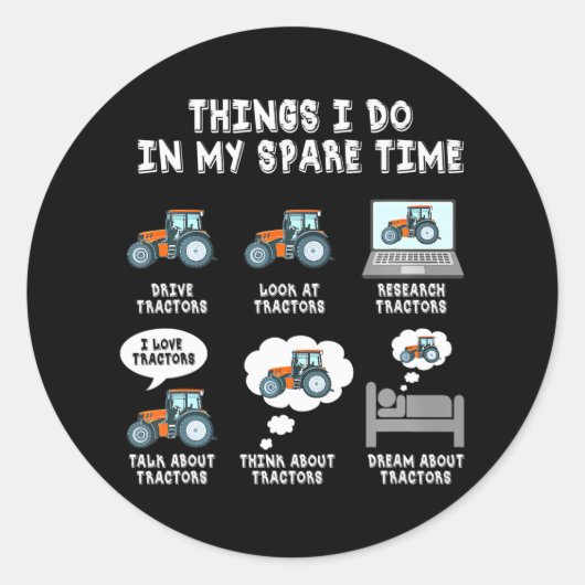 トラクターおもしろいーは6私が私のスペアで行う事 ラウンドシール (正面)