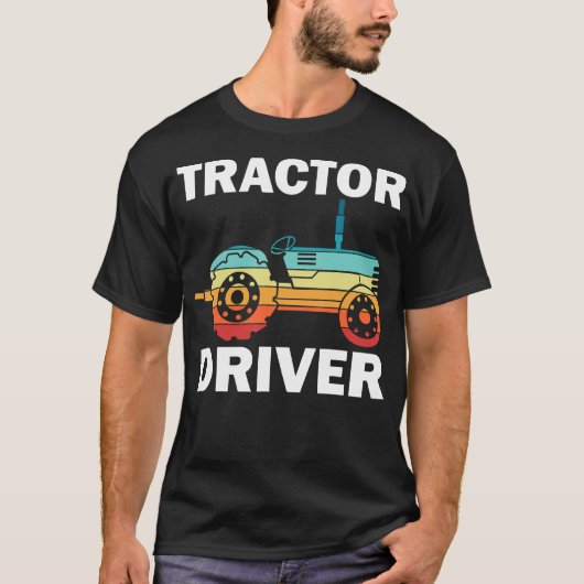 トラクターおもしろい農家トラクター農業 Tシャツ (正面)