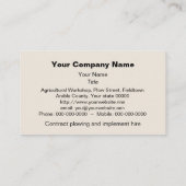 トラクターおよびすきの名刺 名刺 (裏面)