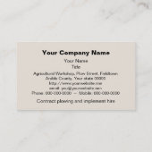 トラクターおよびすきの名刺 名刺 (裏面)