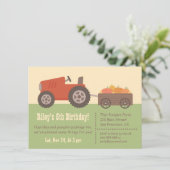 トラクターかぼちゃの子供の誕生日パーティー招待状 招待状 (スタンド正面)