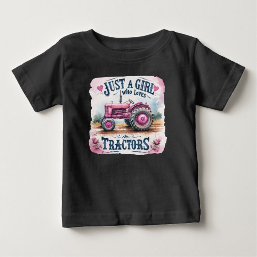 トラクターが大好きな女の子だけ ベビーTシャツ (正面)