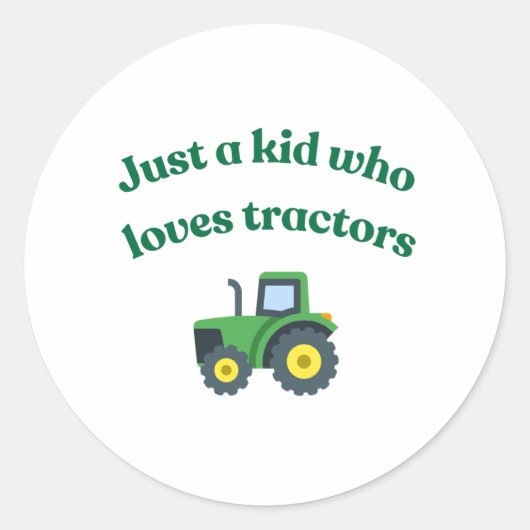 トラクターが大好きな子ども – ステッカー (正面)
