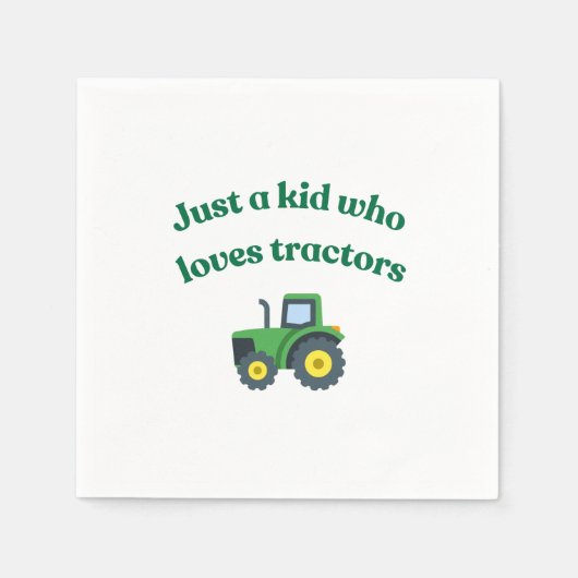 トラクターが大好きな子供たち – Patry Paper Napkin スタンダードカクテルナプキン (正面)