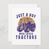 トラクターが大好きな男の子 エンクロージャーカード (正面/裏面)