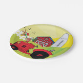 トラクターで歌う鶏とファームシーン ペーパープレート (アングル)