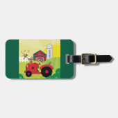トラクターで歌う鶏とファームシーン ラゲッジタグ (正面横)
