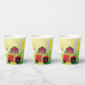 トラクターで歌う鶏とファームシーン 紙コップ