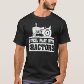 トラクターで遊ぶの大好き!面白い農夫ギフト Tシャツ (正面)