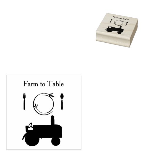 トラクターとディッシュファームへテーブルゴムスタンプ ラバースタンプ (押印)