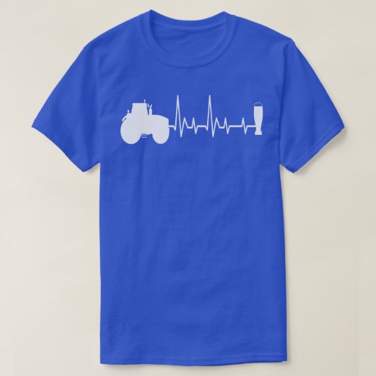 トラクターとビール  農業 農家 トレッキング Tシャツ (デザイン正面)