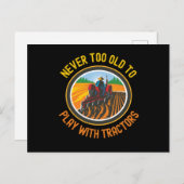 トラクターと一緒に過ぎ遊ることは決して ポストカード (正面/裏面)