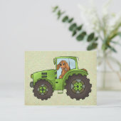 トラクターと犬 ポストカード (スタンド正面)