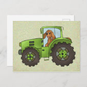トラクターと犬 ポストカード (正面/裏面)