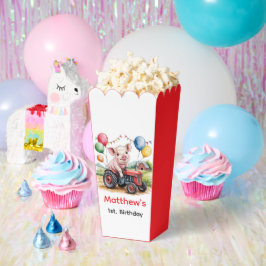 トラクターに乗ったブタの1歳の誕生日パーティーファボックス フェイバーボックス