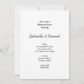 トラクターに乗る花嫁のファームウェディングリハーサルディナー 招待状 (裏面)