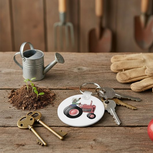 トラクターに乗る キーホルダー