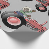 トラクターに乗る ラッピングペーパー (角)