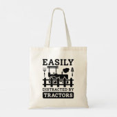 トラクターに容易に気を取られる トートバッグ (裏面)