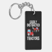トラクターに簡単に気を散らす農家赤トラクター キーホルダー (正面左)