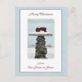 トラクターのクリスマスから私たちの家からあなたの葉書へ シーズンポストカード (正面)