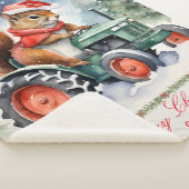 トラクターのクリスマスにリス シェルパブランケット (3/4)