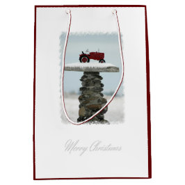 トラクターのクリスマス媒体のギフトバッグ ミディアムペーパーバッグ