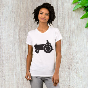 トラクターのシルエットレディースTシャツ Tシャツ
