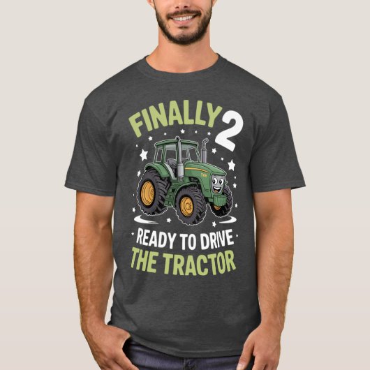 トラクターのテーマがついに完成!農場をドライブするアート Tシャツ (正面)
