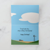 トラクターのバースデー・カードの農家 カード (内部)