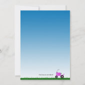 トラクターのパーティの招待状: ピンクのトラクター 招待状 (裏面)