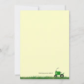 トラクターのパーティの招待状: 緑のトラクター 招待状 (裏面)