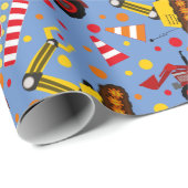 トラクターのブルドーザーの建築の水玉模様 ラッピングペーパー (ロールコーナー)