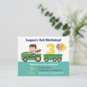 トラクターのボーイアンドドッグにバルーン付き誕生日 招待状 (スタンド正面)