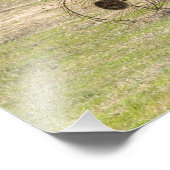 トラクターの収穫を運転する少年 フォトプリント            (角)