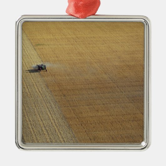 トラクターの収穫 メタルオーナメント (正面)