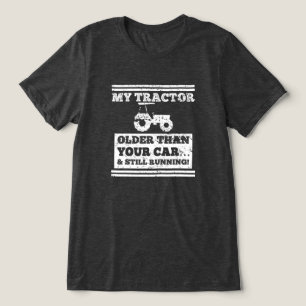 トラクターの古い農家おもしろいギフト トライブレンドTシャツ