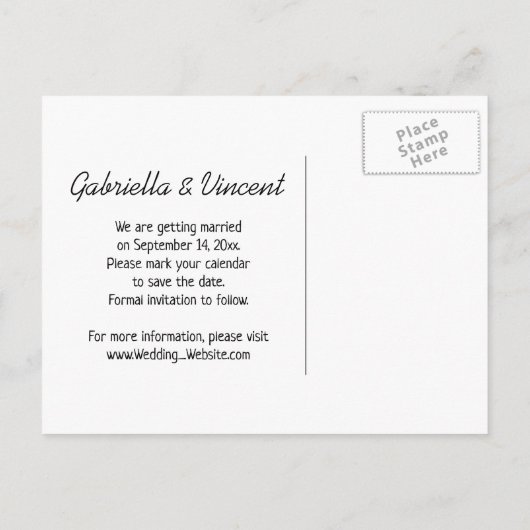 トラクターの国の結婚式の花嫁の日付を保存 案内ポストカード (裏面)