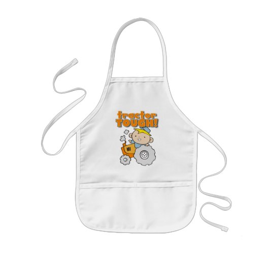 トラクターの堅いTシャツおよびギフト 子供用エプロン (正面)
