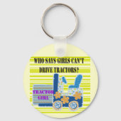 トラクターの女の子のTシャツおよびギフト キーホルダー (正面)