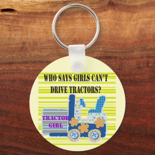 トラクターの女の子のTシャツおよびギフト キーホルダー (正面)