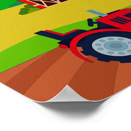 トラクターの幼児ポスター印刷 子供部屋の装飾 ポスター (角)