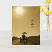 トラクターの父の日のカード：トラクターシルエット カード (黄色い花)