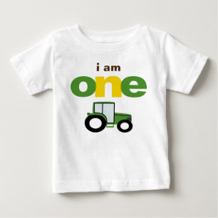 トラクターの第1誕生日のTシャツの幼児のベビーの子供 ベビーTシャツ
