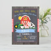 トラクターの誕生日パレード 誕生日招待状 招待状 (スタンド正面)