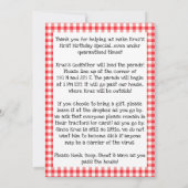 トラクターの誕生日パレード 誕生日招待状 招待状 (裏面)