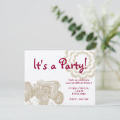 トラクターの誕生日パーティー招待状 招待状 (スタンド正面)