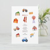 トラクターの誕生日パーティー 招待状 (スタンド正面)